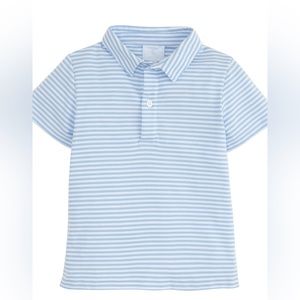 Short Sleeve Light Blue Stripe Polo by Little English
